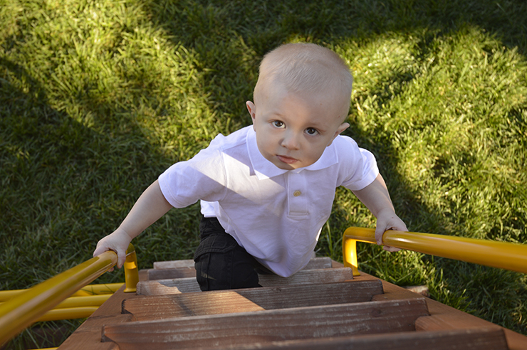 Nemi playing in the backyard