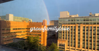 Rainbow over hospital where I had brain surgery, a reminder of God’s promise to heal and restore.